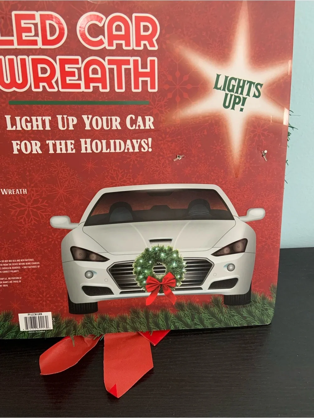 Led Light-up Car/Truck/Vehicle Wreath NWT
